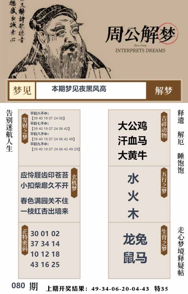 080期周公解梦贴[图]